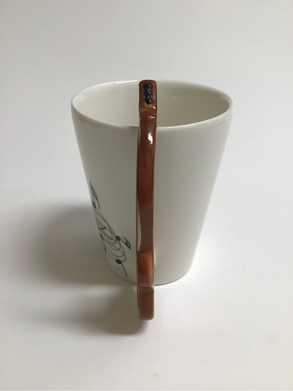 Guitar Handle Porcelain Coffee Mug Tea Cup 8oz Music Notes Rocker Desk Pen Cup - Picture 4 of 12